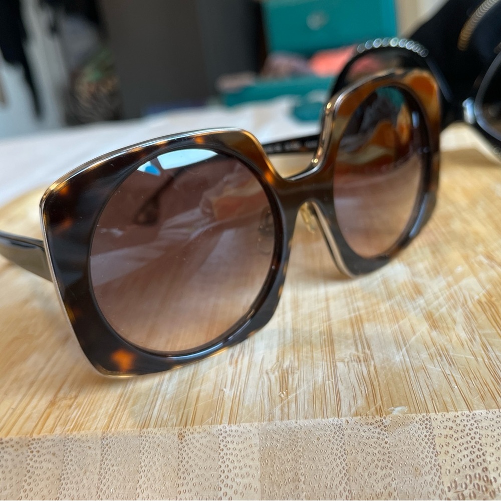 Alice + Olivia Brown Oversized Sunglasses